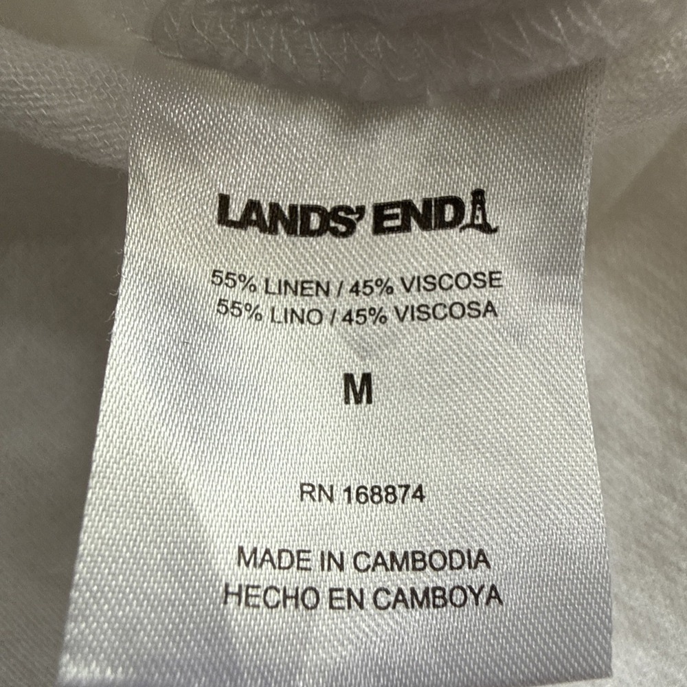 Lands End Tunic Top M Linen Blend Coastal Beachy Minimalist Langenlook - Picture 12 of 12
